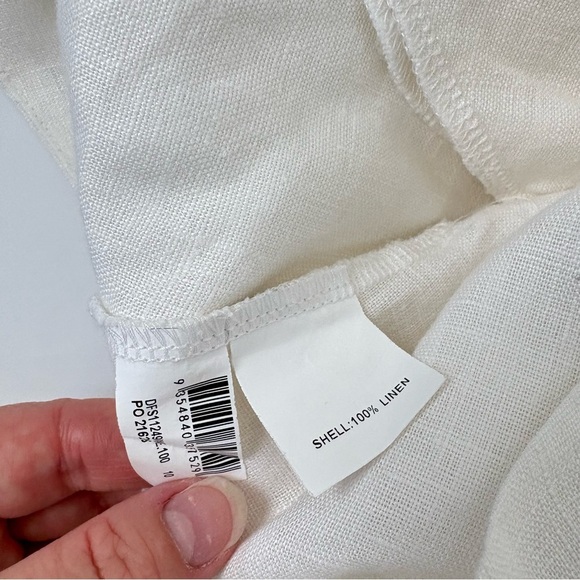 Dissh White 100% Linen Mini Dress Bow Size 6 $200 Pocket Wedding Bachelorette - Picture 8 of 9